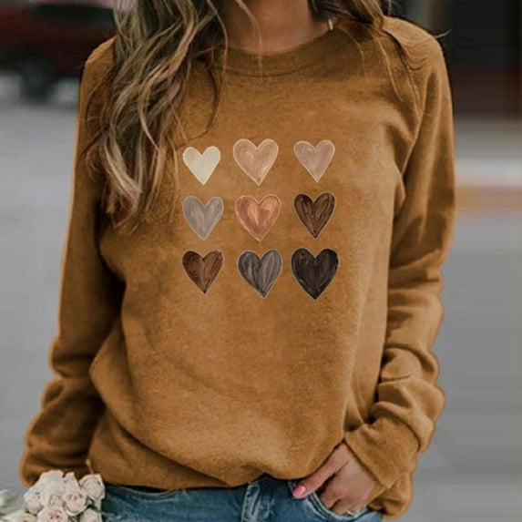 AOOCHASLIY Tops Women's Casual Hoodie Pullover Print Long Sleeve Sweatshirt