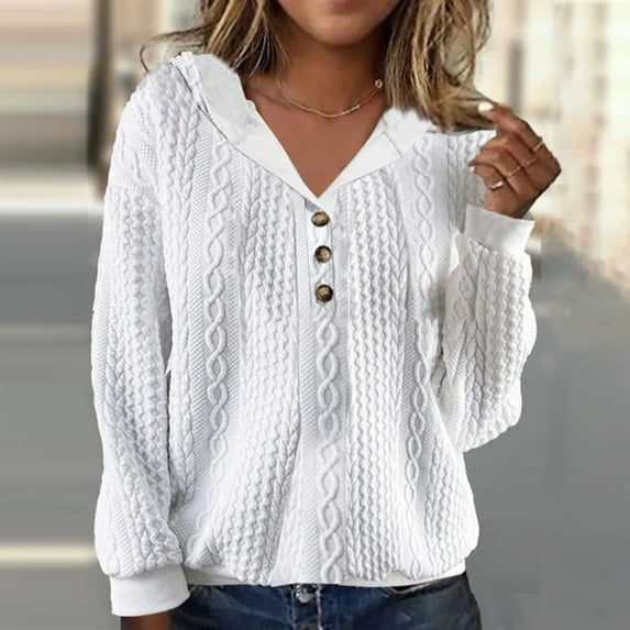 AOOCHASLIY Valentine's Day Women Coat Fashion Women's Winter Casual Long Sleeve Button Solid Hooded Coat