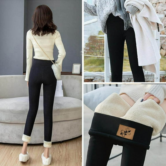 AOOCHASLIY Valentine's Day Women Pants Women's Fashion Color Printed Plush Leggings Elastic Pants