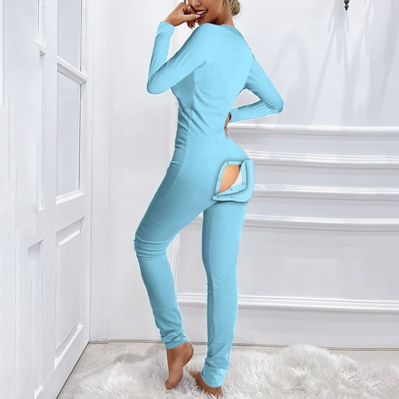 AOOCHASLIY Valentine's Day Women Pants Women's Fashion Solid Button Functional Buttoned Flap Adults Jumpsuit