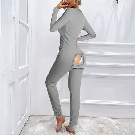 AOOCHASLIY Valentine's Day Women Pants Women's Fashion Solid Button Functional Buttoned Flap Adults Jumpsuit