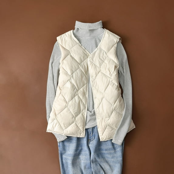 AOOCHASLIY Valentine's Day Women Vest Women Warm Pocket Coat Less Long Jacket Winter Sleeveless Down Parkas Vest