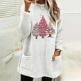 thumbnail image 1 of AOOCHASLIY Valentine's Women Gift Blouse Women's Christmas Round- Neck and Winter Loose Print Pocket Warm Long Sleeve Blouse Tops, 1 of 1