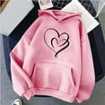thumbnail image 1 of AOOCHASLIY Valentine's Women Gift Blouse Women's Print Winter Hoodie Pullover Tops Long Sleeved Comfortable Sweatshirt, 1 of 1