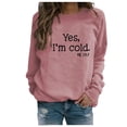 thumbnail image 1 of AOOCHASLIY Winter Clothes for Women Long Sleeve Pullover O-Neck Slogan Print Sweatshirt Casual Blouse Tops for Home Casual Work Play, 1 of 4