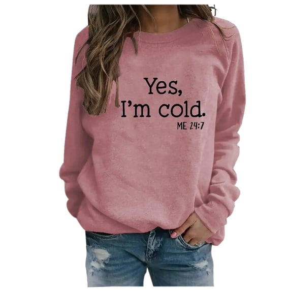 AOOCHASLIY Winter Clothes for Women Long Sleeve Pullover O-Neck Slogan Print Sweatshirt Casual Blouse Tops for Home Casual Work Play