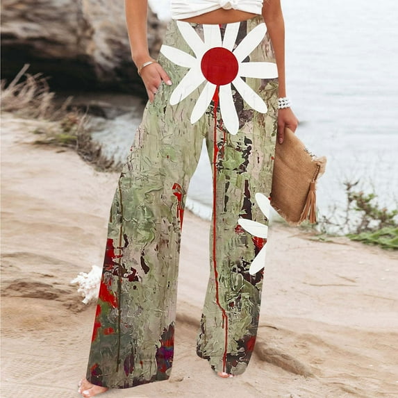 AOOCHASLIY Women 2023 Pants Fashion Women's Comfortable Printed High Waist Leisure Pants Sweatpants Yoga Pants