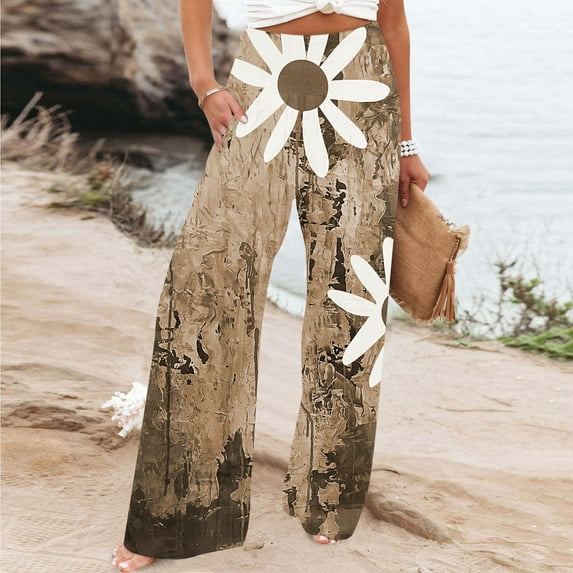 AOOCHASLIY Women 2023 Pants Fashion Women's Comfortable Printed High Waist Leisure Pants Sweatpants Yoga Pants