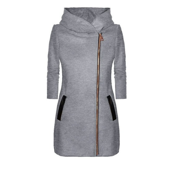 AOOCHASLIY Women 2023 Tops Clothes Women's Casual Fashion Solid Long Sleeved Hooded Sweater Jacket