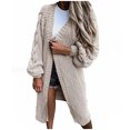thumbnail image 1 of AOOCHASLIY Women 2023 Tops Clearance Womens Fashion Comfortable Solid Color Loose Long Sleeve Knitted Coat Large Sweater Cardigan, 1 of 5