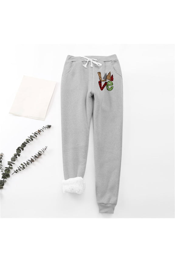 Women Christmas Pants Women's Christmas Christmas Tree Print Leggings with Elastic Drawstring Pockets Thick Warm Pants