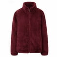 thumbnail image 1 of AOOCHASLIY Women Coat Fashion Women Long Sleeve Stand-up Collar Casual Outwear Tops T-Shirt Zipper Coat Blouse, 1 of 1
