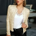 thumbnail image 1 of AOOCHASLIY Women Coat Fashion Women Open Front Sequin Jacket Long Sleeve Short Blazer Casual Coat Tops, 1 of 5
