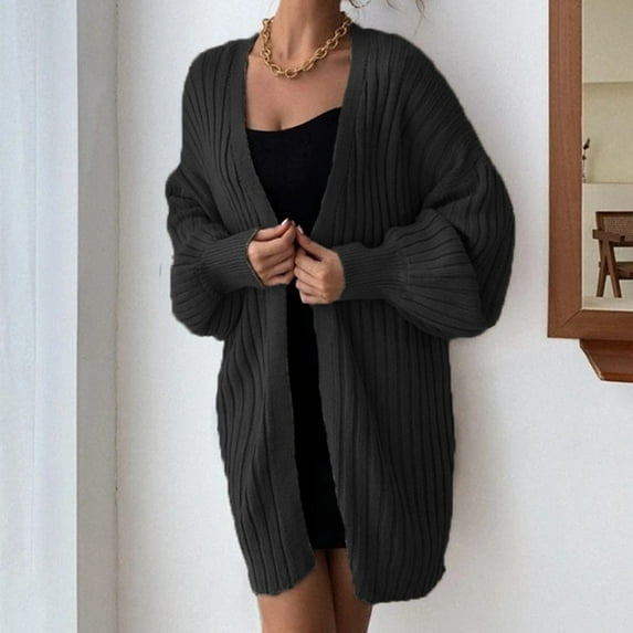 AOOCHASLIY Women Coat Women's Long Sleeve Solid Color Sweater Cardigan Sweater Sweater Sweater Coat