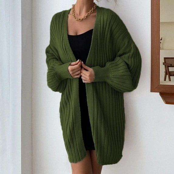 AOOCHASLIY Women Coat Women's Long Sleeve Solid Color Sweater Cardigan Sweater Sweater Sweater Coat