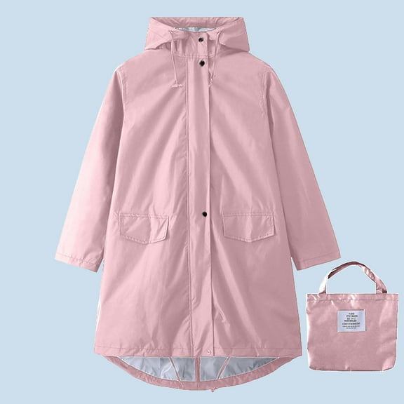 AOOCHASLIY Women Coat Women's Outdoor Hiking Casual Fashion Windproof and Stain Windbreaker Raincoat