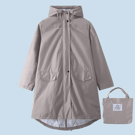 AOOCHASLIY Women Coat Women's Outdoor Hiking Casual Fashion Windproof and Stain Windbreaker Raincoat