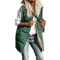 thumbnail image 1 of AOOCHASLIY Women Coat Women's Winter Casual Loose Fashion Color Pocket Zippered Plush Waistcoat Tops Reversible Long Cotton Coat, 1 of 5