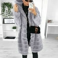 thumbnail image 1 of AOOCHASLIY Women Coat Womens Faux Gilet Long Sleeve Waistcoat Body Warmer Jacket Coat Outwear, 1 of 5