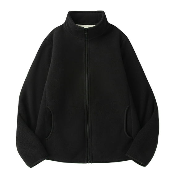 AOOCHASLIY Women Fall Tops Clothes Men/Women Double-sided Fleece Jacket Women's Thickened Fleece Sweater Winter Warm Jacket Lnterior Pocket