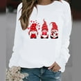 thumbnail image 1 of AOOCHASLIY Women Heart Blouse Women's Casual Valentine's Day Heart Lulusi Print Round Neck Sweatshirt, 1 of 1