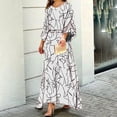 thumbnail image 1 of AOOCHASLIY Women Suits Plus Size Fashion Women Casual Printed Long Sleeve Round Neck Tops Long Dress Sets, 1 of 5