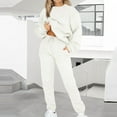 thumbnail image 1 of AOOCHASLIY Women Suits Women Casual 2 Piece Outfits Long Sleeve Loose Tops Skinny Round Neck Long Pants Sets Sweatshirts Suit, 1 of 5