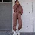 thumbnail image 1 of AOOCHASLIY Women Suits Women's Casual Color Long Sleeved Hoodie Trousers Sweatershirt Sports Suit, 1 of 5