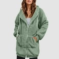 thumbnail image 1 of AOOCHASLIY Women Winter Coat Fashion Women's Zipper V-Neck Pullover Tops Long Sleeve Hooded Blouse Sweatshirt, 1 of 5