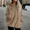 thumbnail image 1 of AOOCHASLIY Women Winter Coat Fashion Womens Warm Faux Coat Jacket Winter Zipper Solid Long Sleeve Outerwear, 1 of 5