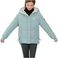 thumbnail image 1 of AOOCHASLIY Women Winter Coat Woman Fashion Long Sleeves Comfortable Loose Tops Hooded Long Coat Blouse, 1 of 4