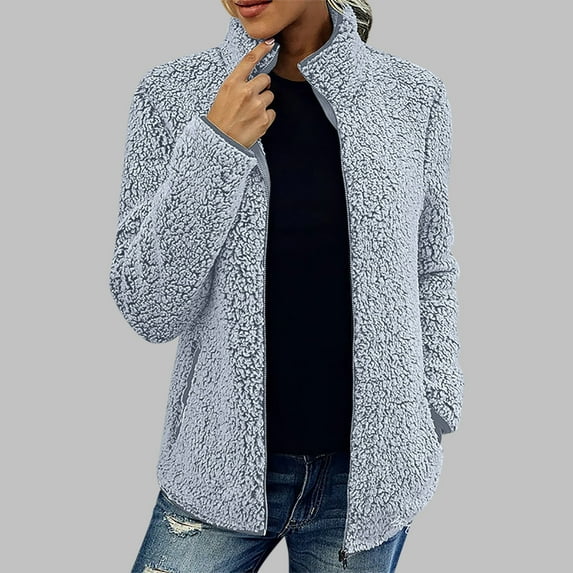 AOOCHASLIY Women Winter Coat Woman Fashion Long Sleeves Comfortable Loose Tops Pocket Long Coat Blouse