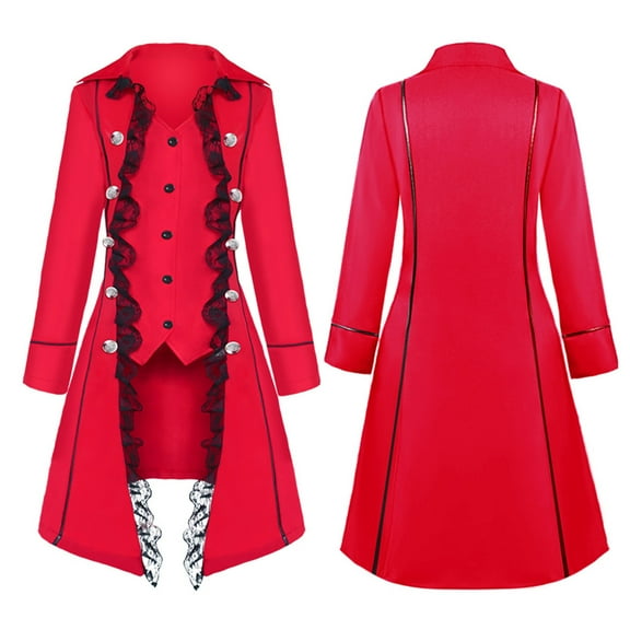 AOOCHASLIY Women Winter Coat Women Button Plus Size Jacket Winter Fashion Medieval Solid Color Long Sleeve Triple-Breasted Coats