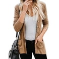 thumbnail image 1 of AOOCHASLIY Women Winter Coat Women Solid Color Casual Sleeve Loose ButtonCardigan Jacket Coat with Pocket, 1 of 5