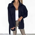 thumbnail image 1 of AOOCHASLIY Women Winter Coat Women's Casual Woolen Button Cardigan with Sleeve Lapel and Pocket Coat Tops, 1 of 5