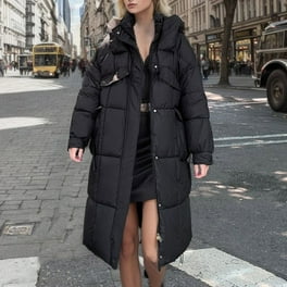 Winter Coats for Women Solid Jacket Long Sleeve Draw Back Outwear Cardigan Hooded Keep Warm Pocket Coat Tops Warm Ski Windbreaker Outerwear Jackets for Women Walmart