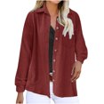 thumbnail image 1 of AOOCHASLIY Women Winter Coat Women's Solid Color Loose Button Long Sleeve Cardigan Casual Top Shirt, 1 of 4
