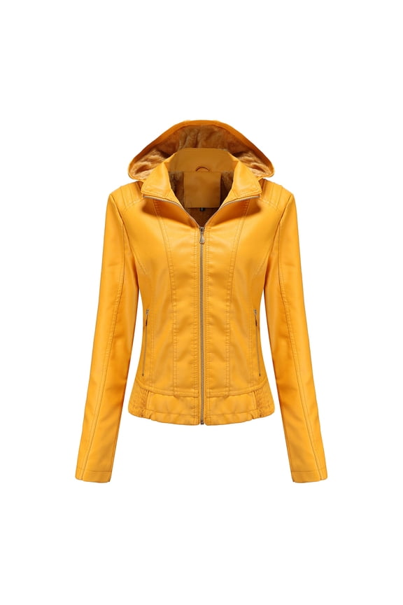 Women Winter Coat Womens Warm Long Sleeve Jacket Slim Winter Parkas Faux Leather Hoodless