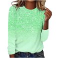 thumbnail image 1 of AOOCHASLIY Women's Blouse Fashion Women Casual Long Sleeve Printing Round Neck Loose T-Shirt Tops, 1 of 4
