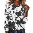 thumbnail image 1 of AOOCHASLIY Women's Blouse Fashion Women Casual Long Sleeve Printing Round Neck Loose T-Shirt Tops, 1 of 4
