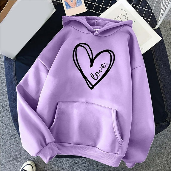AOOCHASLIY Women's Blouse Women Winter Hoodie Pullover Tops Long Sleeved Comfortable Print Sweatshirt