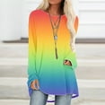 thumbnail image 1 of AOOCHASLIY Women's Blouse Womens Long Sleeves Round Neck Casual Gradual T-shirt Tops, 1 of 5