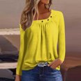 thumbnail image 1 of AOOCHASLIY Women's Blouse Womens Solid Button Fashion Round Neck Comfortable Long Sleeve Tops, 1 of 5
