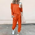 thumbnail image 1 of AOOCHASLIY Women's Solid Sets Casual Top Sets Long Sleeve Stretch Sweatpants Two-Piece, 1 of 5