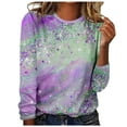 thumbnail image 1 of AOOCHASLIY Women's Tie-dye Gradient Blouse Fashion Women Casual Long Sleeve Round Neck Loose T-Shirt Tops, 1 of 3