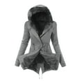 thumbnail image 1 of AOOCHASLIY Women's Winter Coat Clothes Ladies Lining Coat Thick Long Jacket Hooded Overcoat, 1 of 1