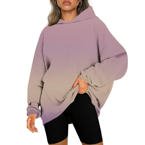 AOOCHASLIY Women's Winter Coat Clothes Women and Winter Long Sleeved Printed Hooded Tops