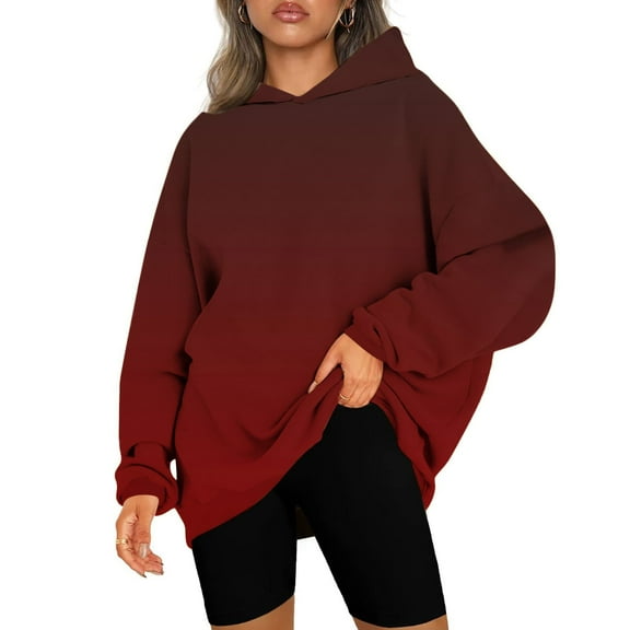 AOOCHASLIY Women's Winter Coat Clothes Women and Winter Long Sleeved Printed Hooded Tops