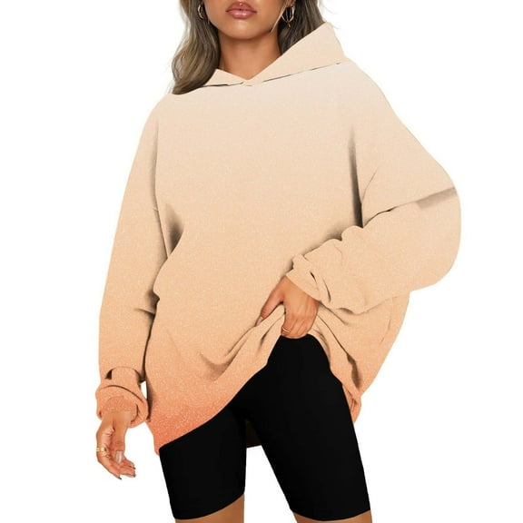 AOOCHASLIY Women's Winter Coat Clothes Women and Winter Long Sleeved Printed Hooded Tops