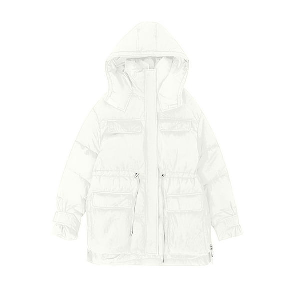 AOOCHASLIY Women's Winter Coat Clearance Women's Winter Standing Neck Zipper Down Cotton Bread Coat